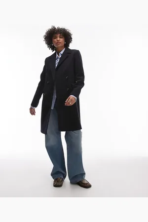 MANGO Double breasted wool coat in