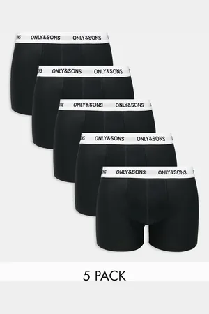 Only & Sons 5 pack trunks in with white logo waistband