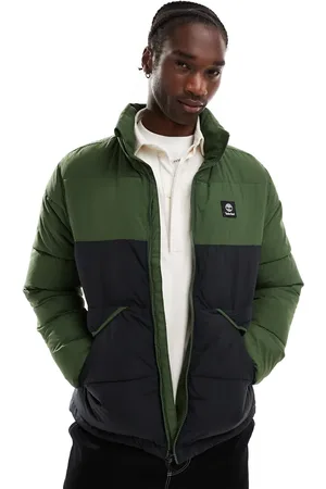 Timberland Small logo puffer jacket in two tone