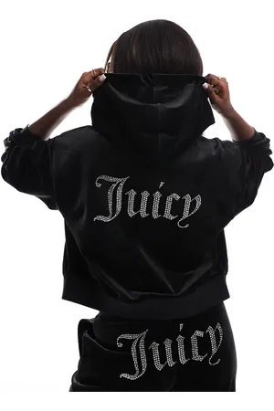 Juicy Couture Relaxed fit velour zip through hoodie in exclusive to asos