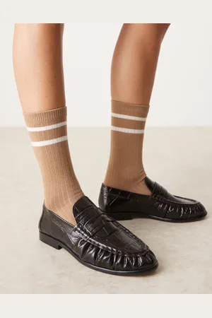 ASOS ASOS EDITION Premium leather loafer in burgundy croc