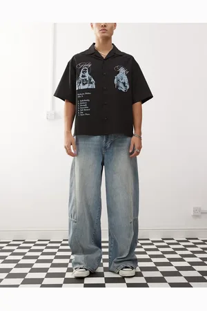 COLLUSION X002 baggy jeans with seamed details in lightwash