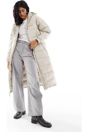Columbia Pike Lake II long line puffer coat in dark stone