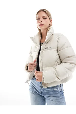 Columbia Puffect II cropped puffer jacket in dark stone