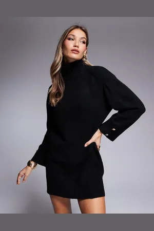 River Island Roll neck mini jumper dress in