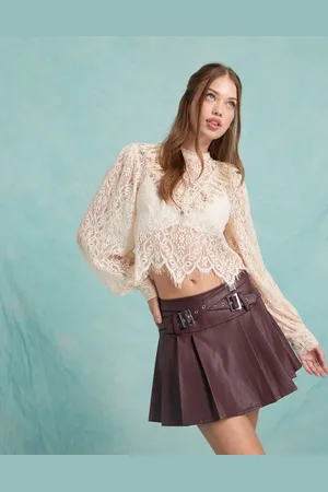 Miss Selfridge Lace victoriana blouse in