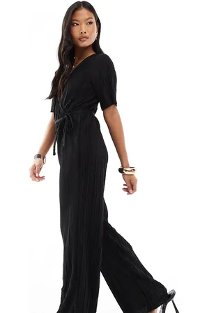 VERO MODA Plisse wrap front jumpsuit in