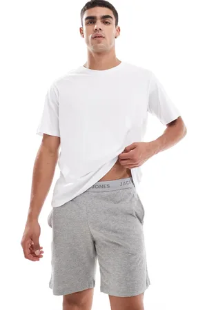 JACK & JONES Jersey lounge short pyjama set in & white