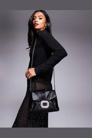 Public Desire Edith jewel cross body bag with chain in satin