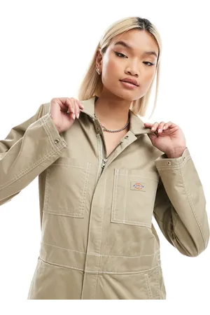Dickies Vale coverall long sleeved jumpsuit in beige