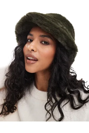 ASOS Faux fur bucket hat in khaki