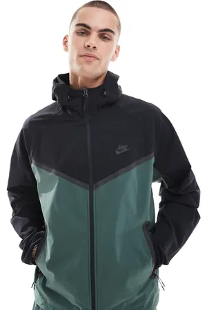 Nike Tech Woven full zip jacket in dark and black