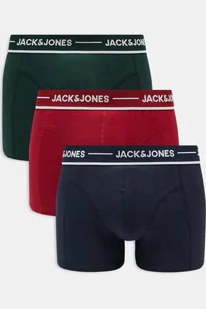 JACK & JONES 3 pack trunks in red green &