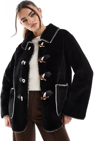 Object Fur jacket with toggle fastenings in