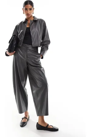 ASOS Faux leather arch trouser co-ord in croc