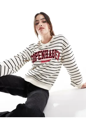 Threadbare Copenhagen logo striped sweatshirt