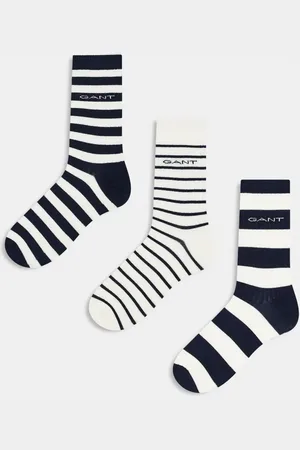 GANT 3 pack striped sports socks with logo in