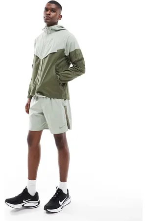 Nike Windrunner panelled jacket in light and khaki