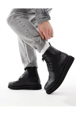 ASOS Lace up brogue boots in with wedge sole