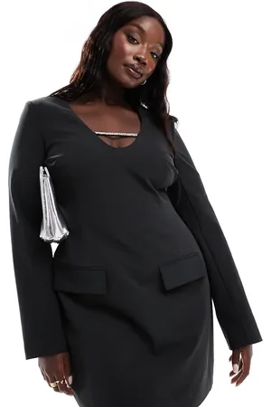 Pretty Lavish Long sleeve embellished mini dress in