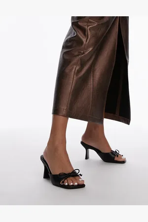 Topshop Gem heeled mules with bow in