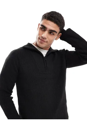 Threadbare Chunky knit quarter zip jumper in