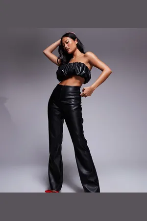 River Island Faux leather pull on flare in