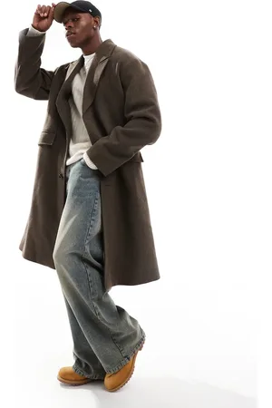 Weekday Pavo wool blend long coat In melange
