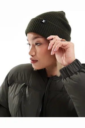COLLUSION Logo beanie in dark khaki