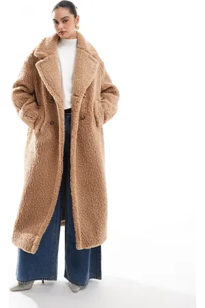 The Frolic X Bella Stovey exclusive maxi oversized teddy borg coat in camel