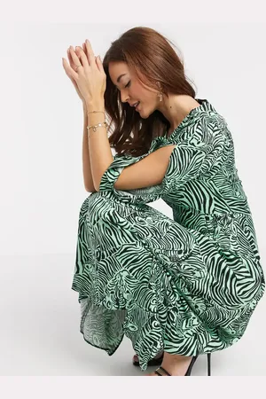 Closet Midi dress in abstract zebra print
