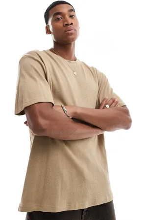 Threadbare Oversized textured t-shirt in mushroom