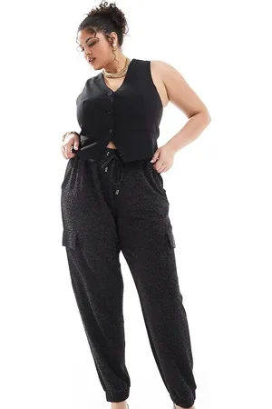 Yours Cargo glitter harem trousers in
