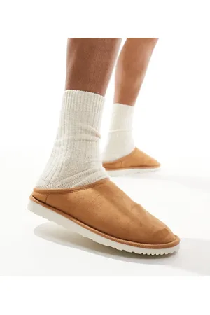 JACK & JONES Faux suede mule slipper in beige