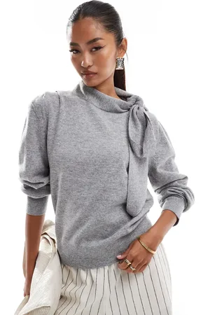 & OTHER STORIES & wool jumper with bow scarf detail in
