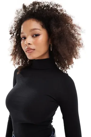 New Look Stand neck long sleeve top in