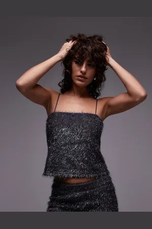 Topshop Tinsel top in gunmetal