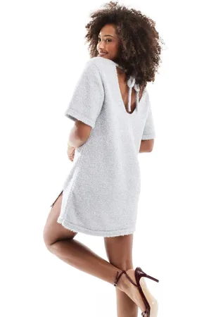 4th & Reckless Metallic tinsel knit mini t-shirt dress in