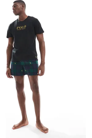 Ralph Lauren Lounge pyjama set with all over pony logo shorts and t-shirt in
