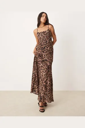 Forever New Exposed cup corset maxi dress in leopard print