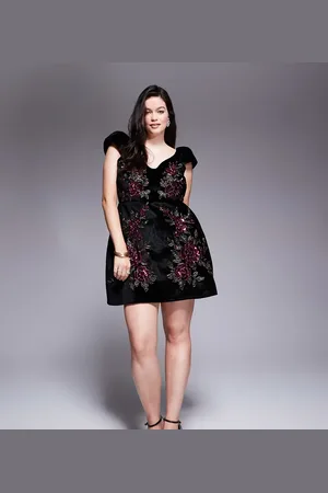 ASOS ASOS DESIGN Curve floral embellished velvet mini dress in