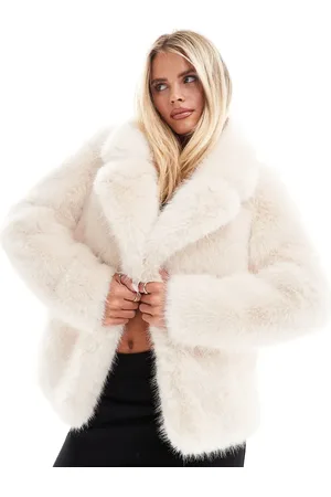 Forever New Faux fur coat in beige