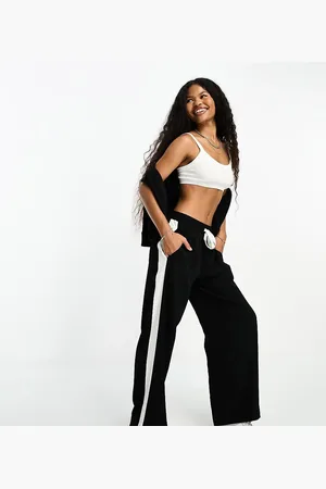 ASOS Petite pull on trousers with contrast panel in
