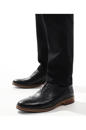 ASOS Brogue shoes in leather with natural sole and colour details