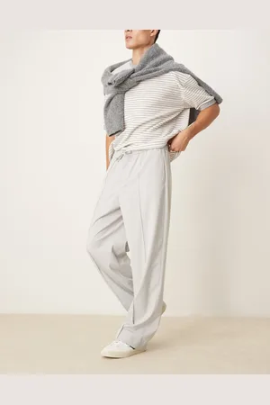 ASOS Pull on smart wide leg trousers in light pinstripe