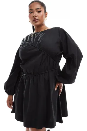 ASOS ASOS DESIGN Curve asymmetric seamed ruched mini dress in