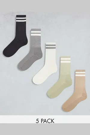 Brave Soul 5 pack stripe sport socks in