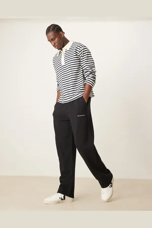 Abercrombie & Fitch Flocked timeless logo open hem joggers in co-ord