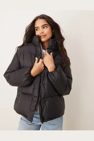 MANGO Funnel collar puffer coat in