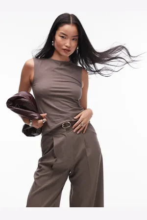 & OTHER STORIES & jersey fitted tank top in dark mole